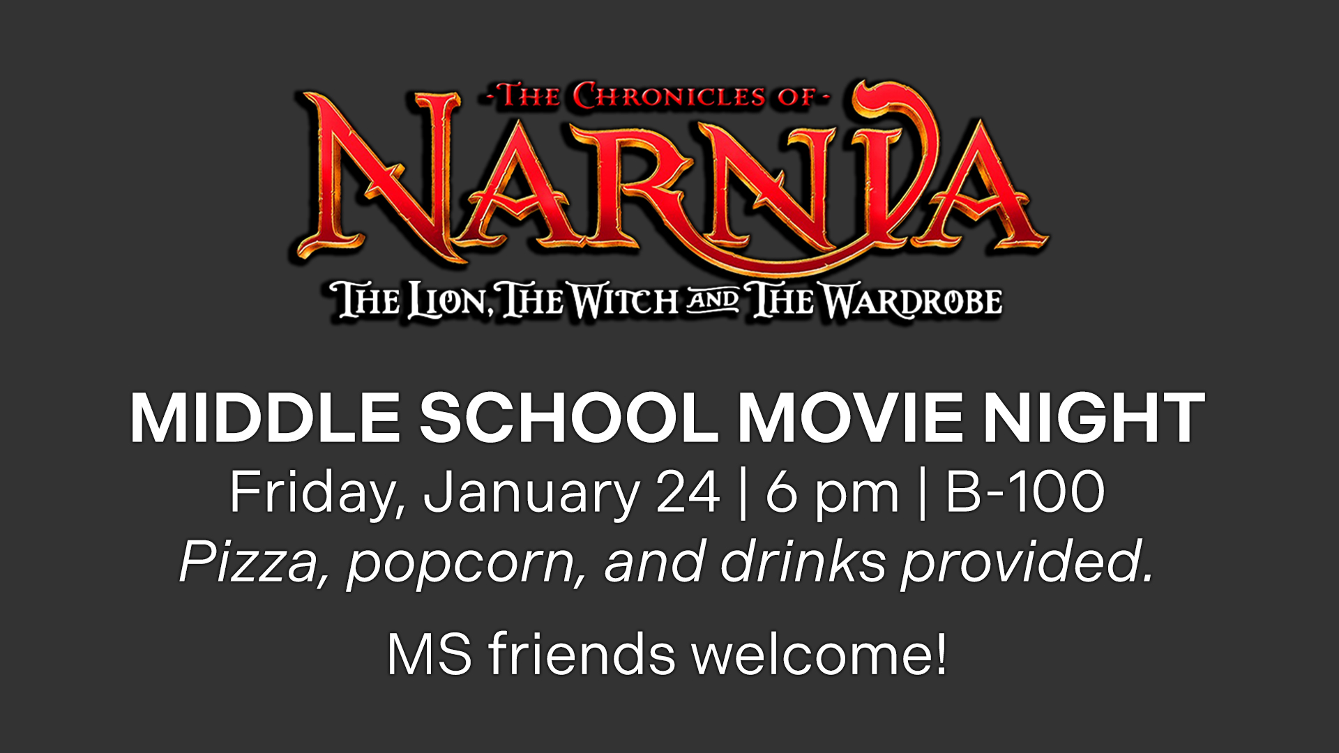 MS Movie Night Lion Witch Wardrobe Slide