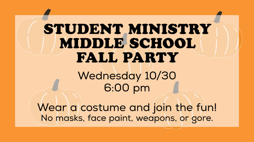 Student Ministry Middle School Fall Party Slide