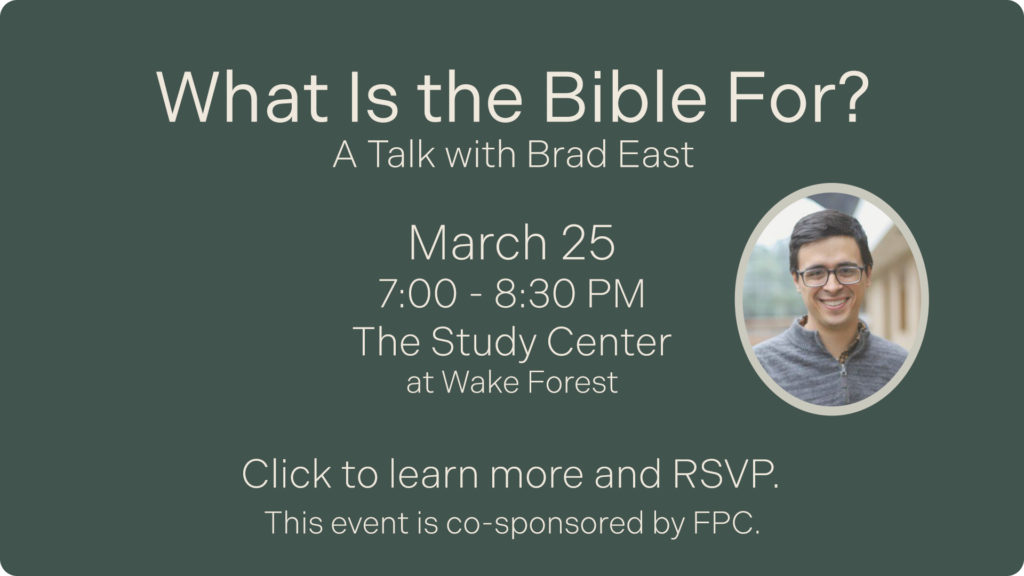 What Is the Bible For_Brad East RC WIDE